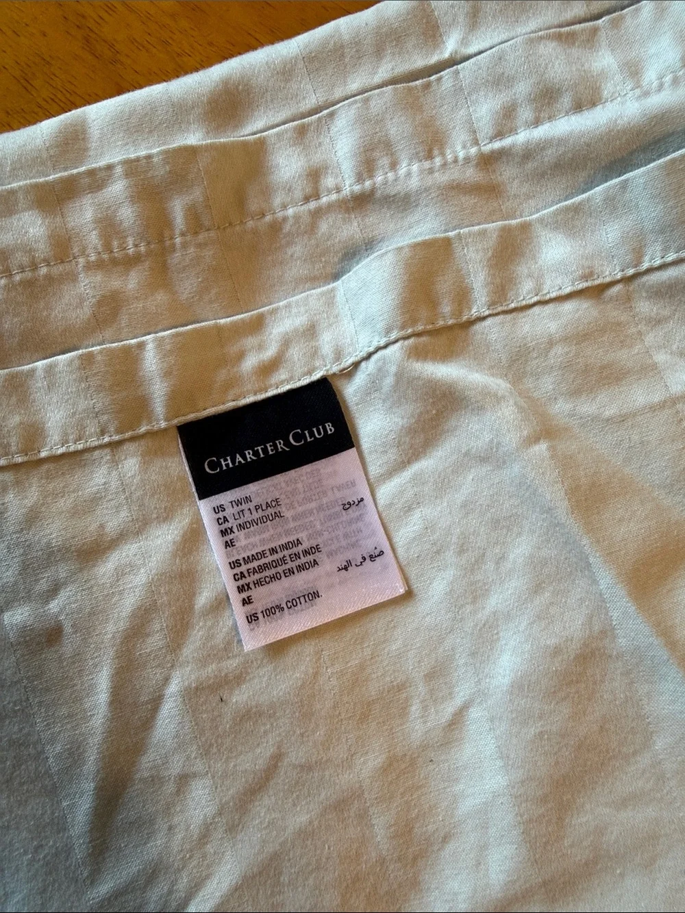 Charter Club 100% cotton Twin sheets. 1 deep pocket fitted and 1 flat sheet.